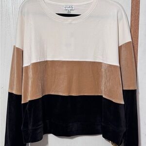 Wonderly Colorblock Velour Sweatshirt – XL NWT